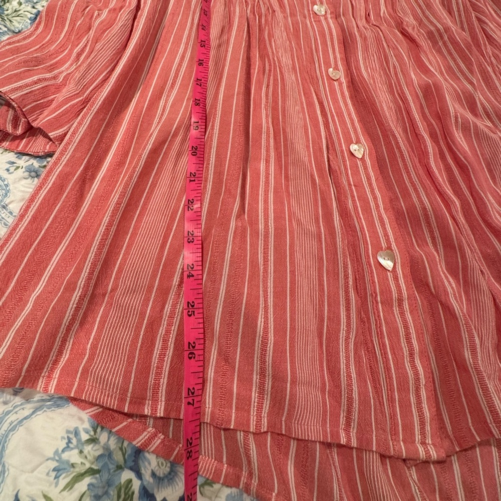 Soft Surroundings‎ Pinkish Coral Striped Blouse - Picture 7 of 7